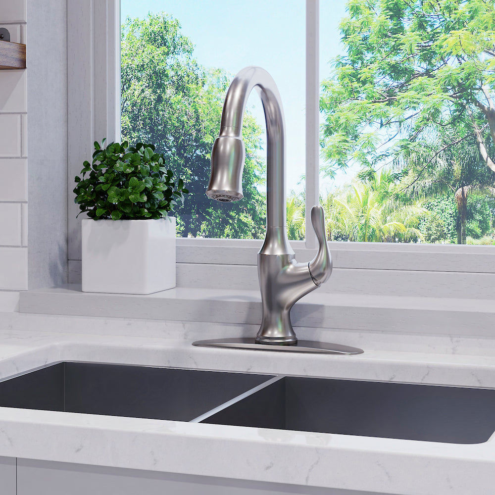 Pfister Deming 1-Handle Pull-Down w/Soap Stainless Steel – store