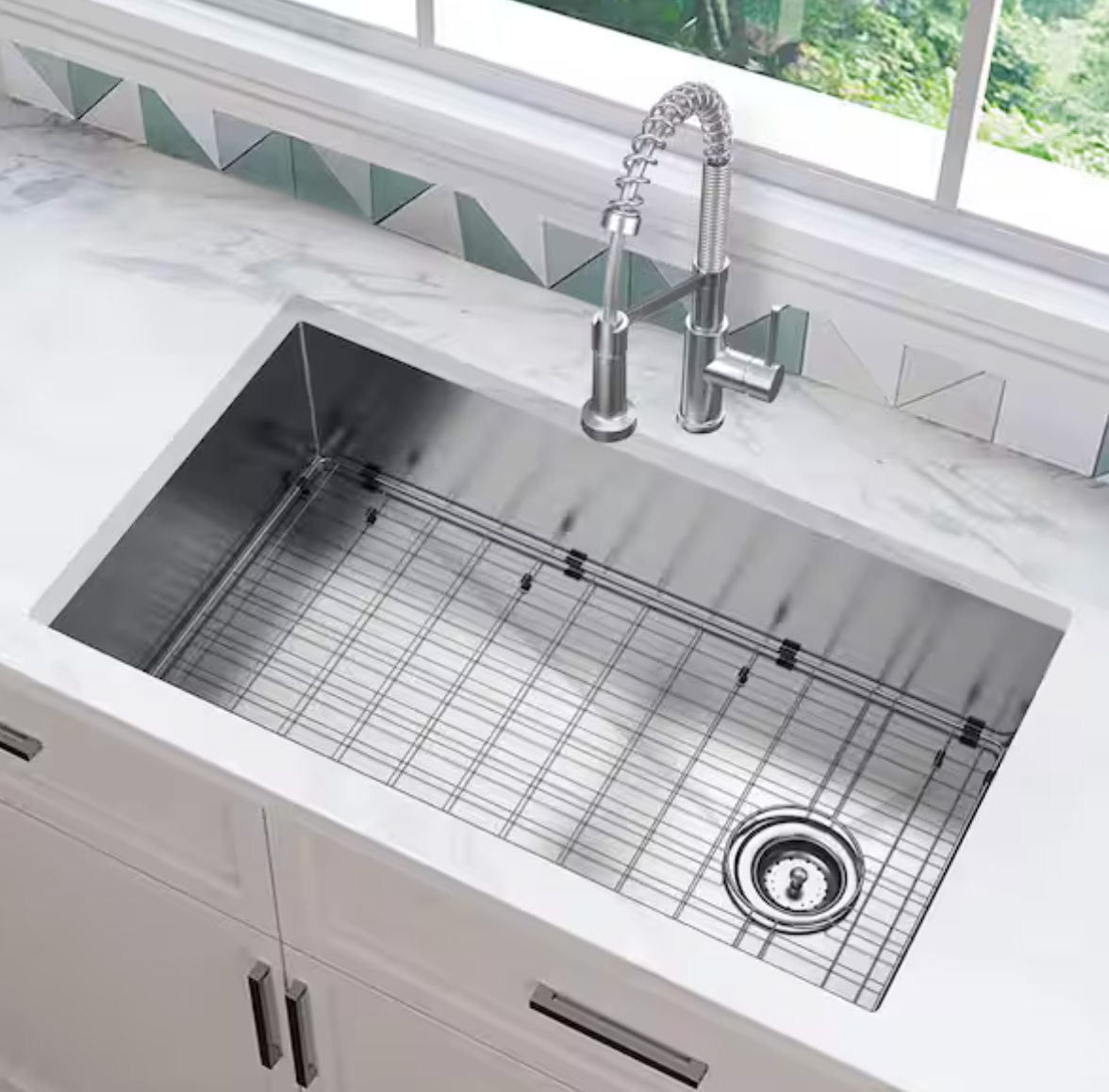 36 in. Professional Zero Radius Undermount Single Bowl SS Kitchen Sink ...